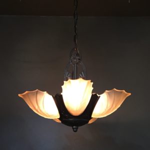 Art Deco Slip Shade Chandelier