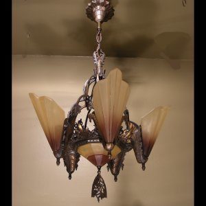 Art Deco Slip Shade Chandelier