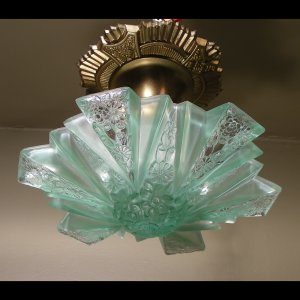 Green Art Deco Consolidated Light Fixture