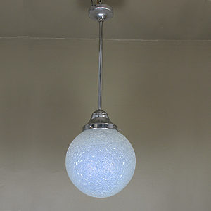 Art Deco Vaseline Glass Pendant
