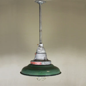 Green Enamel Industrial Pendant Light