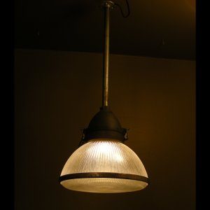 Vintage Industrial Holophane Pendant Light