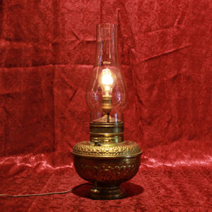 Early 1900s Converted Brass Oil Lamp