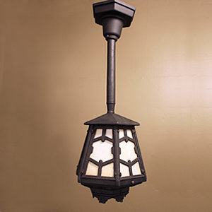 Arts & Crafts Style Cast Iron Pendant