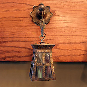 Hammered Brass Arts & Crafts Wall Sconces