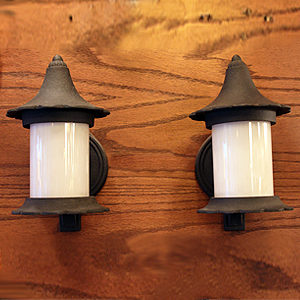 Pair of Cast Iron Porch Lights