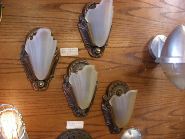 Pair of Art Deco Slip Shade Wall Sconces - Image 5