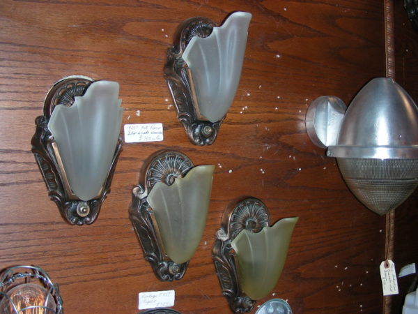 Pair of Art Deco Slip Shade Wall Sconces - Image 6