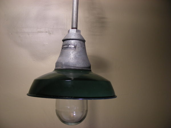 Green Enamel Industrial Pendant - Image 4