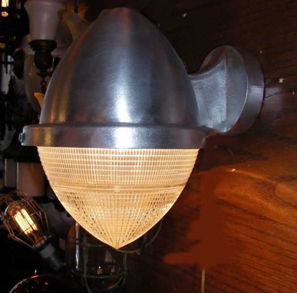 Pair of Industrial Holophane Wall Sconces - Image 4