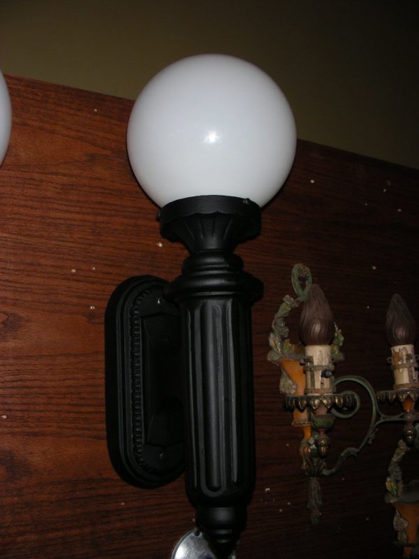 Large Antique Cast Iron Wall Sconces