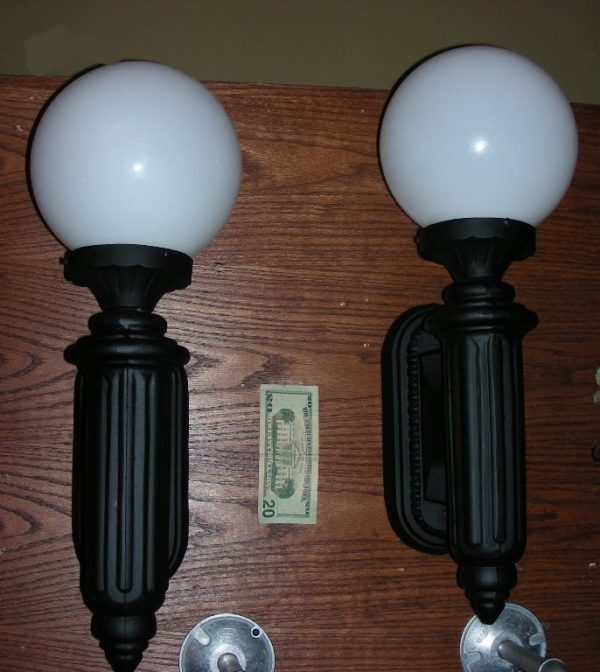 Large Antique Cast Iron Wall Sconces - Image 3