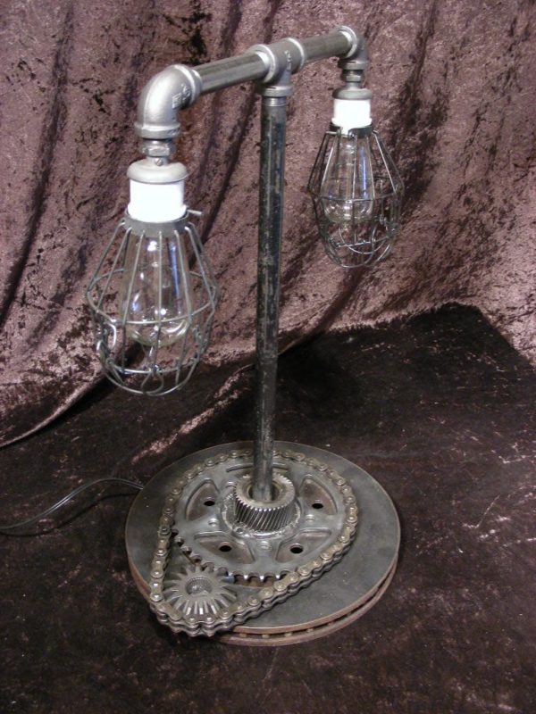 Custom Industrial Steampunk Style Table Lamp - Image 3