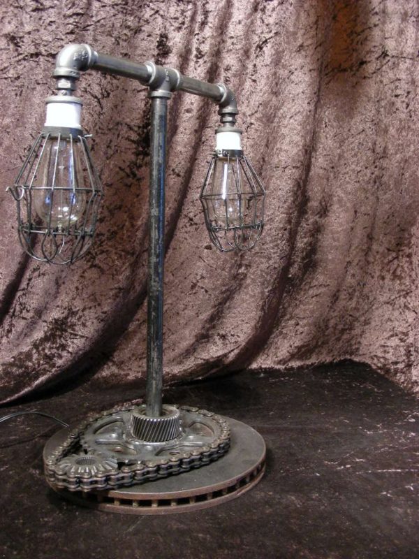 Custom Industrial Steampunk Style Table Lamp - Image 4