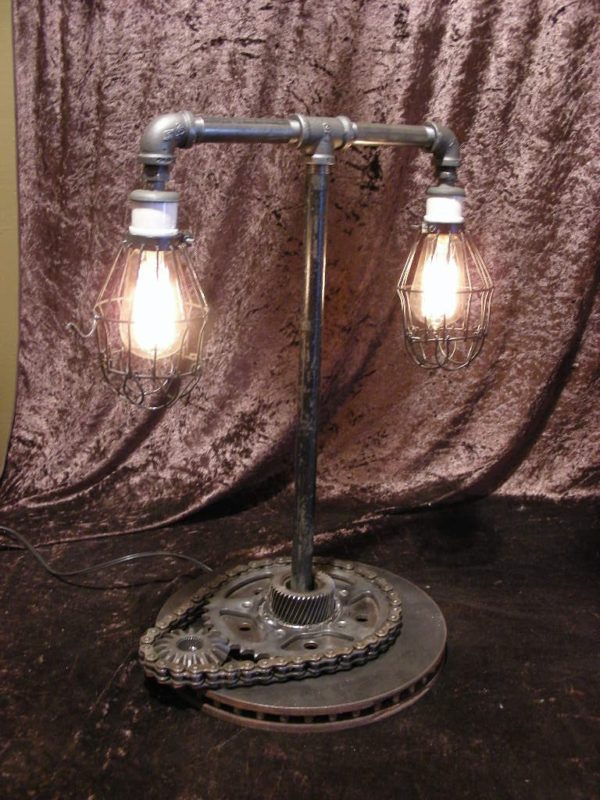 Custom Industrial Steampunk Style Table Lamp - Image 5