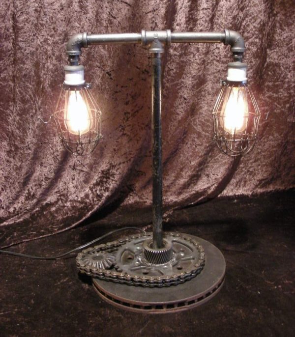 Custom Industrial Steampunk Style Table Lamp - Image 6