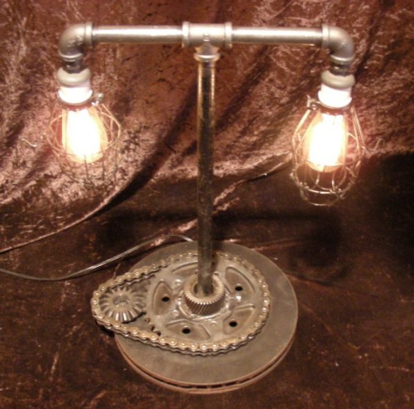 Custom Industrial Steampunk Style Table Lamp - Image 7