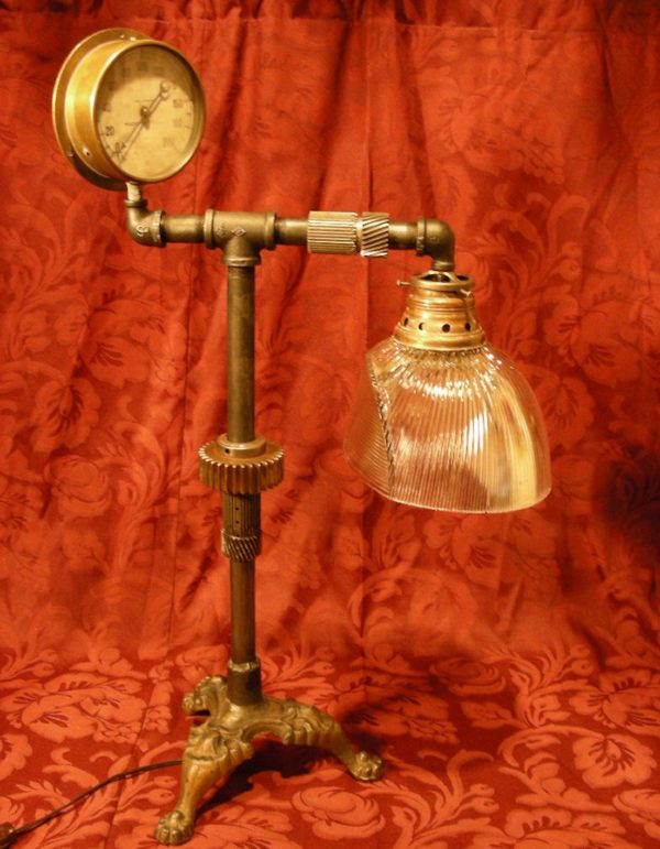 Custom Industrial Steampunk Style Table Lamp - Image 5