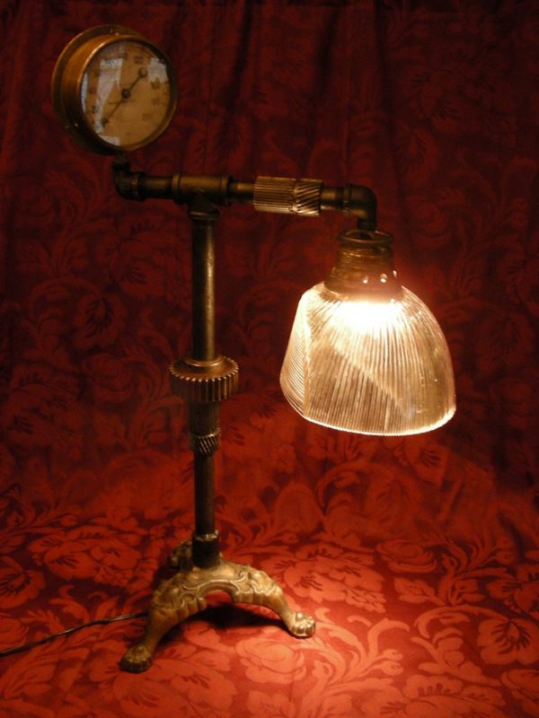 Custom Industrial Steampunk Style Table Lamp - Image 6