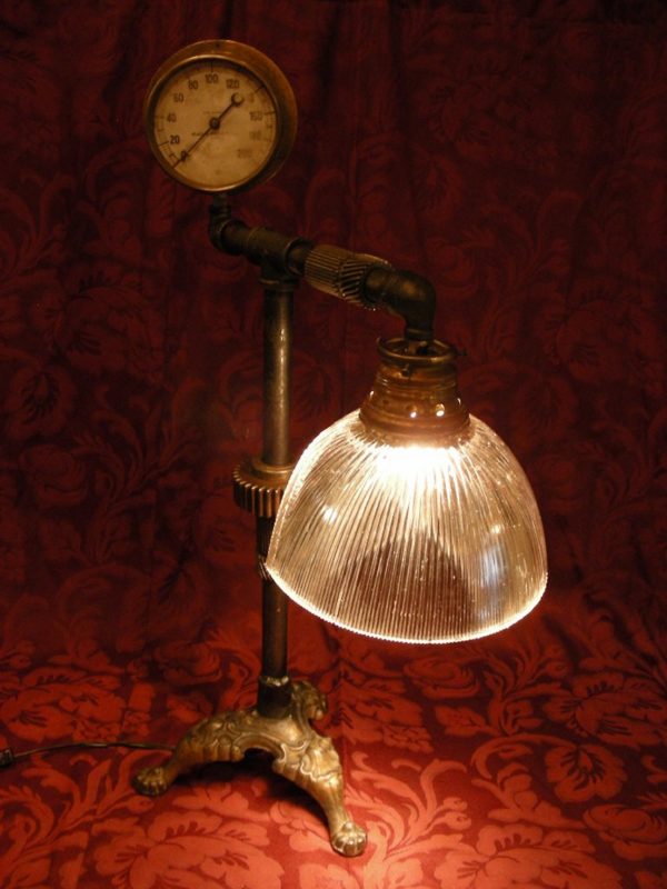 Custom Industrial Steampunk Style Table Lamp - Image 7