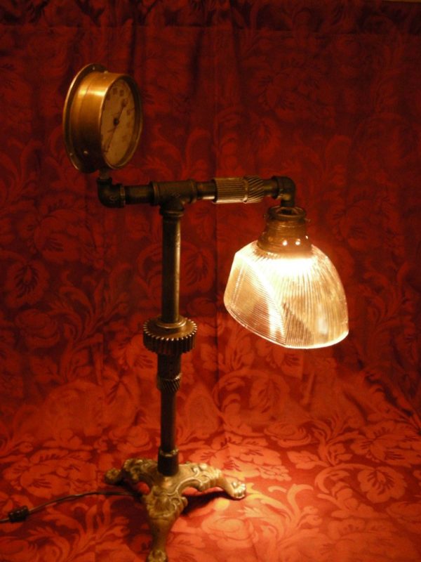 Custom Industrial Steampunk Style Table Lamp - Image 9