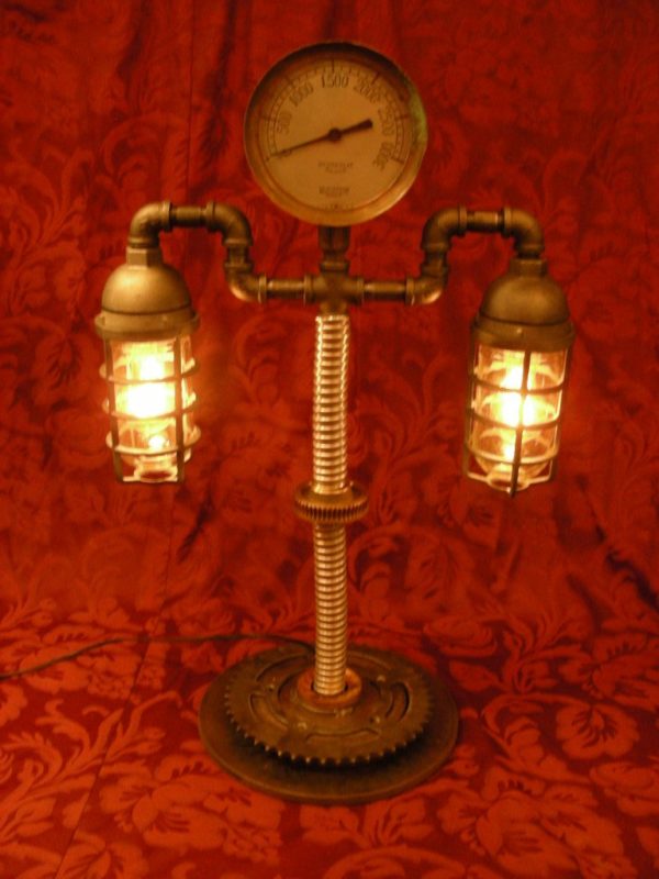 Custom Industrial Steampunk Style Table Lamp