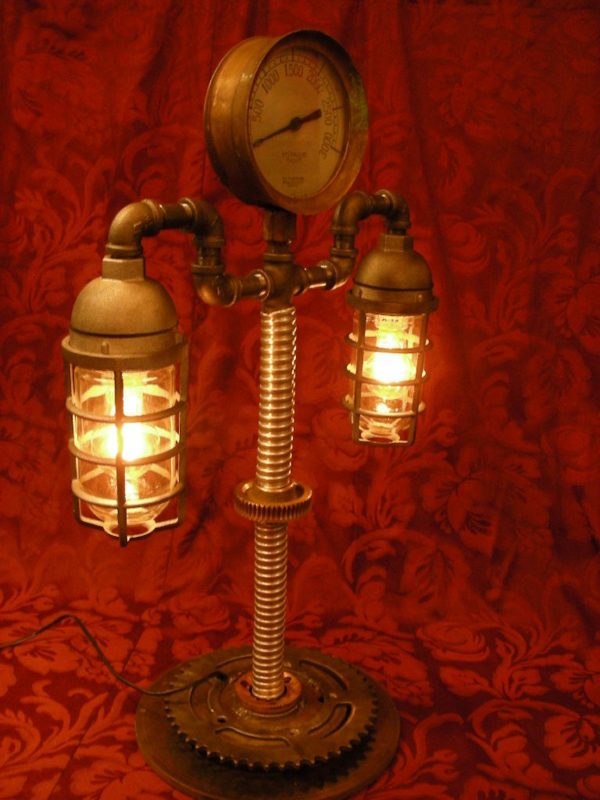 Custom Industrial Steampunk Style Table Lamp - Image 2