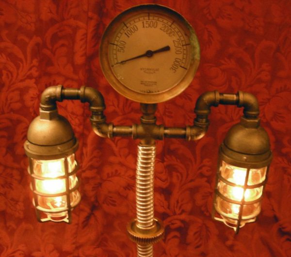 Custom Industrial Steampunk Style Table Lamp - Image 4