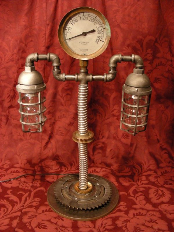 Custom Industrial Steampunk Style Table Lamp - Image 5