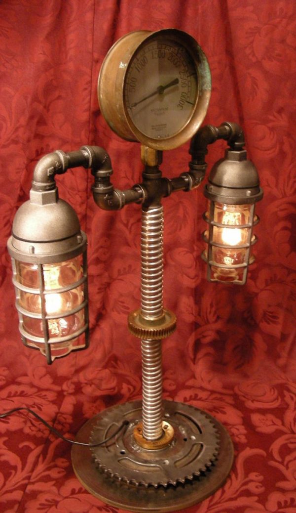 Custom Industrial Steampunk Style Table Lamp - Image 10