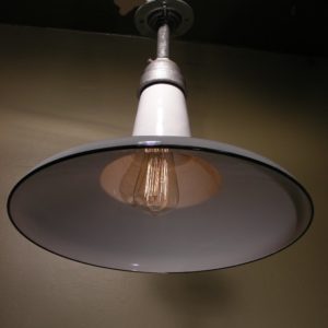 Vintage Porcelain Enamel Industrial Pendants