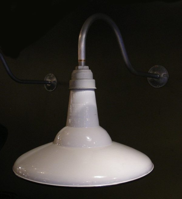 Vintage Porcelain Enamel Industrial Pendants - Image 7