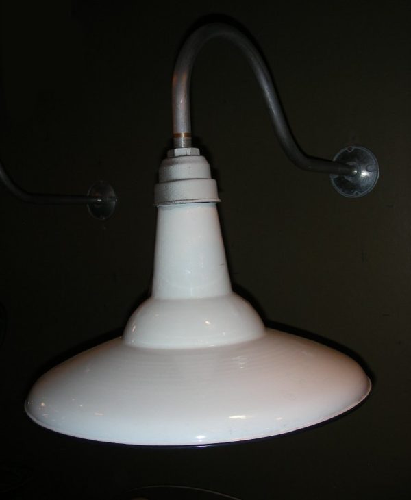 Vintage Porcelain Enamel Industrial Pendants - Image 8
