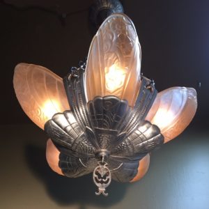 Art Deco Slip Shade Chandelier