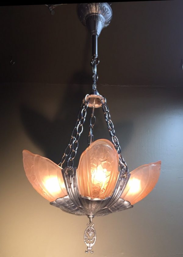 Art Deco Slip Shade Chandelier - Image 2