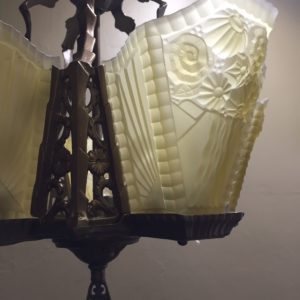 1920s Art Deco Slip Shade Chandelier
