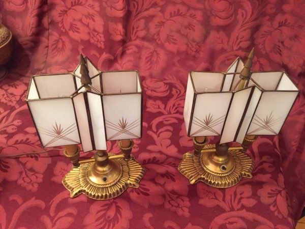 Pair of Art Deco Boudoir Lamps
