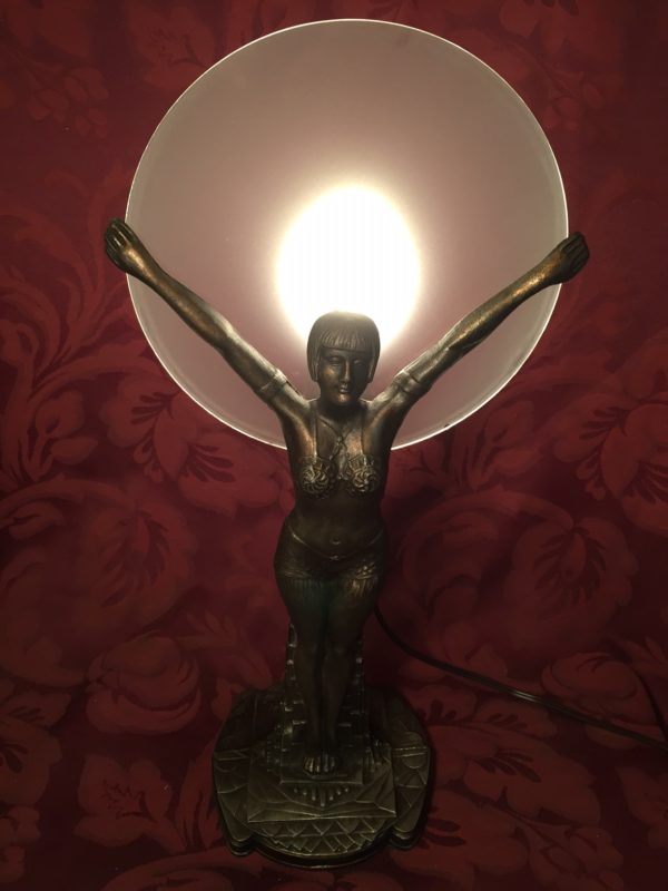 1920s Figural Art Deco Lamp - Image 2