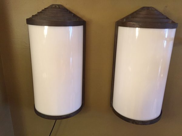 Pair of Large Bronze Art Deco Sconces - Image 2