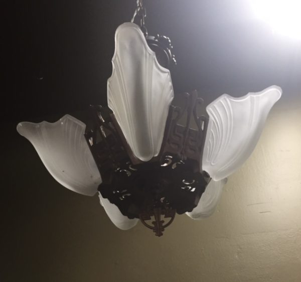 Art Deco Slip Shade Chandelier - Image 2