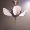 1930s Art Deco Slip Shade Chandelier - Image 2