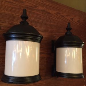 Large Cast Iron Wall Sconces Circa 1910