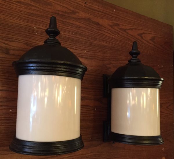 Large Cast Iron Wall Sconces Circa 1910