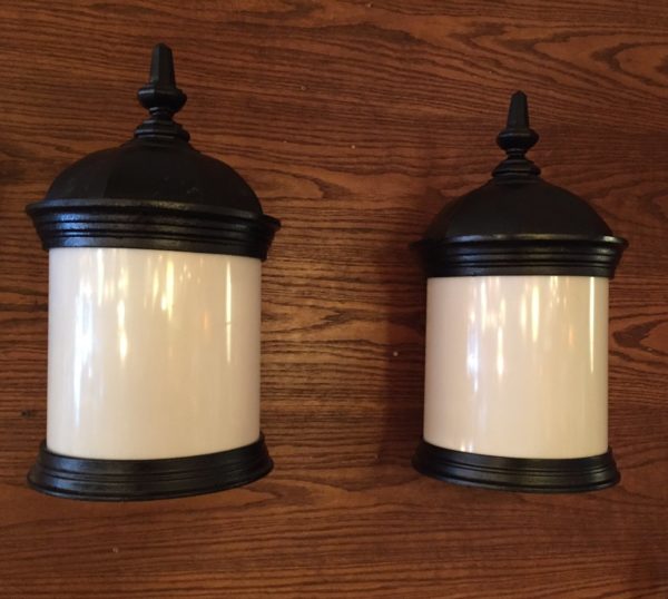 Large Cast Iron Wall Sconces Circa 1910 - Image 7