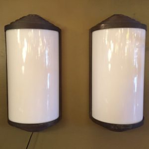 Pair of Large Bronze Art Deco Sconces