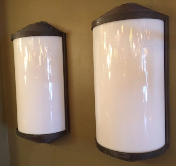 Pair of Large Bronze Art Deco Sconces - Image 5