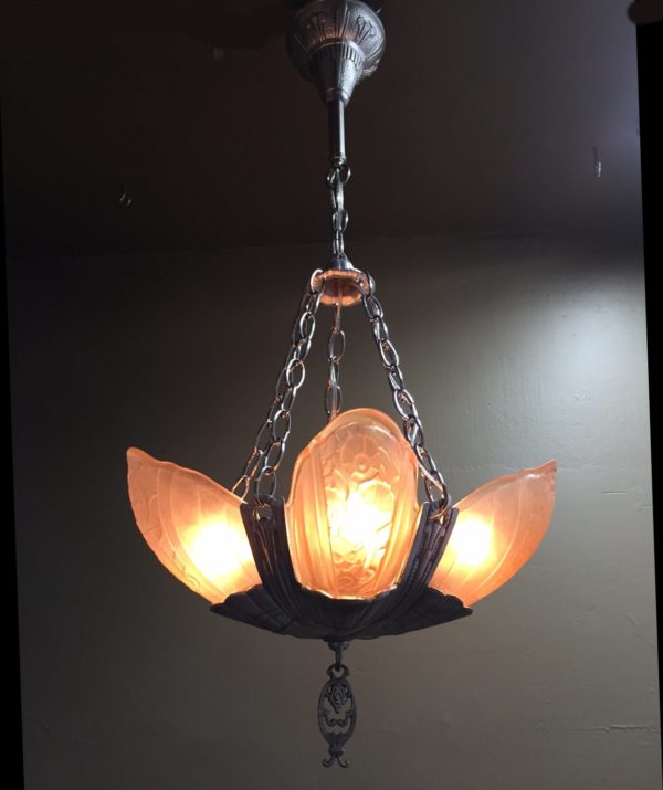 Art Deco Slip Shade Chandelier - Image 7