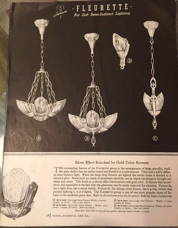 Art Deco Slip Shade Chandelier - Image 9