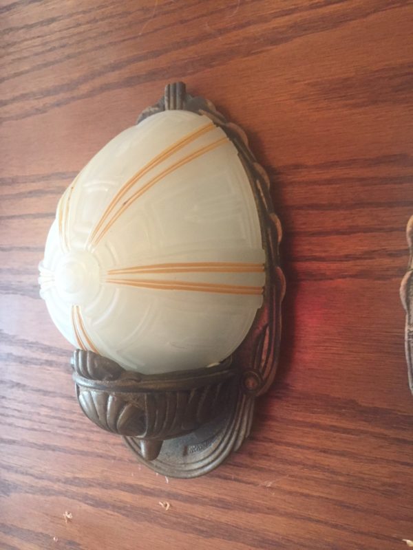Pair of 1920s Art Deco Slip Shade Wall Sconces - Image 2