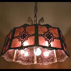 Arts & Crafts Mica Chandelier